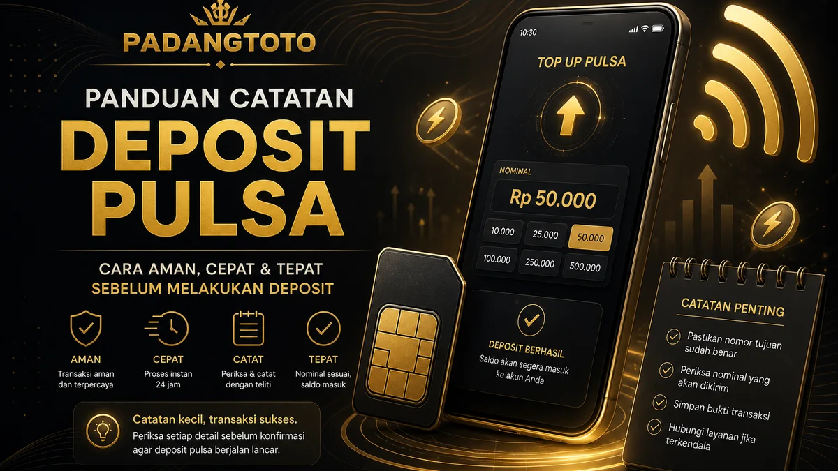 Catatan deposit pulsa di ekosistem PADANGTOTO